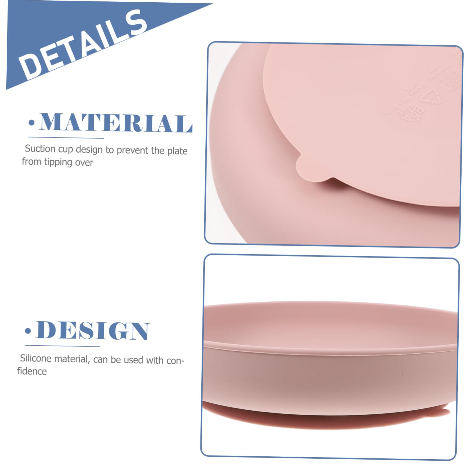 Anneome Plato de Silicona Antideslizante con Base de Ventosa para Personas Mayores y Discapacitadas, Vajilla Estable y Práctica para Alimentación Autónoma