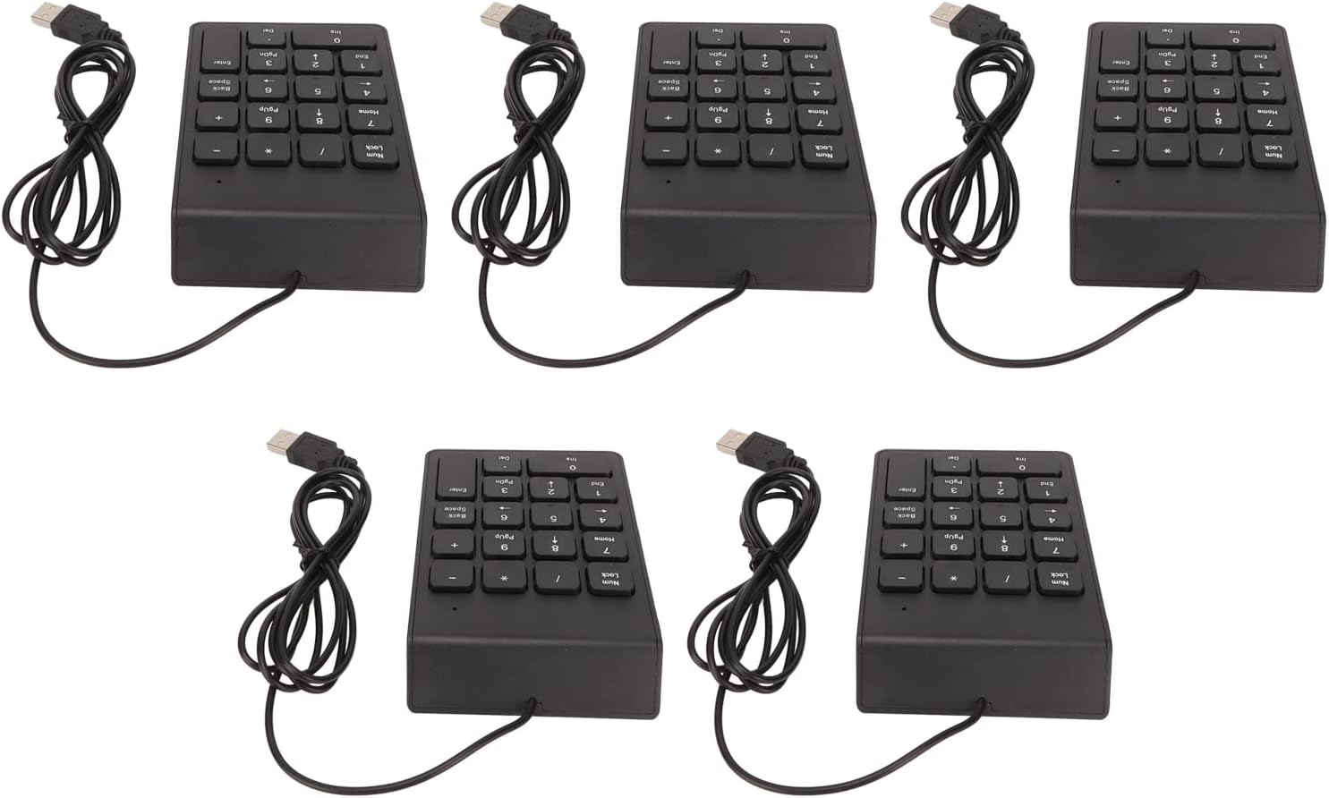 Ergonomic USB Wired 18 Keys Number Pad, Quiet Mini Portable Numeric Keypad for PC Laptop Desktop Comfortable Typing with 4.2ft Wire Mini for Banks Business People (Black)