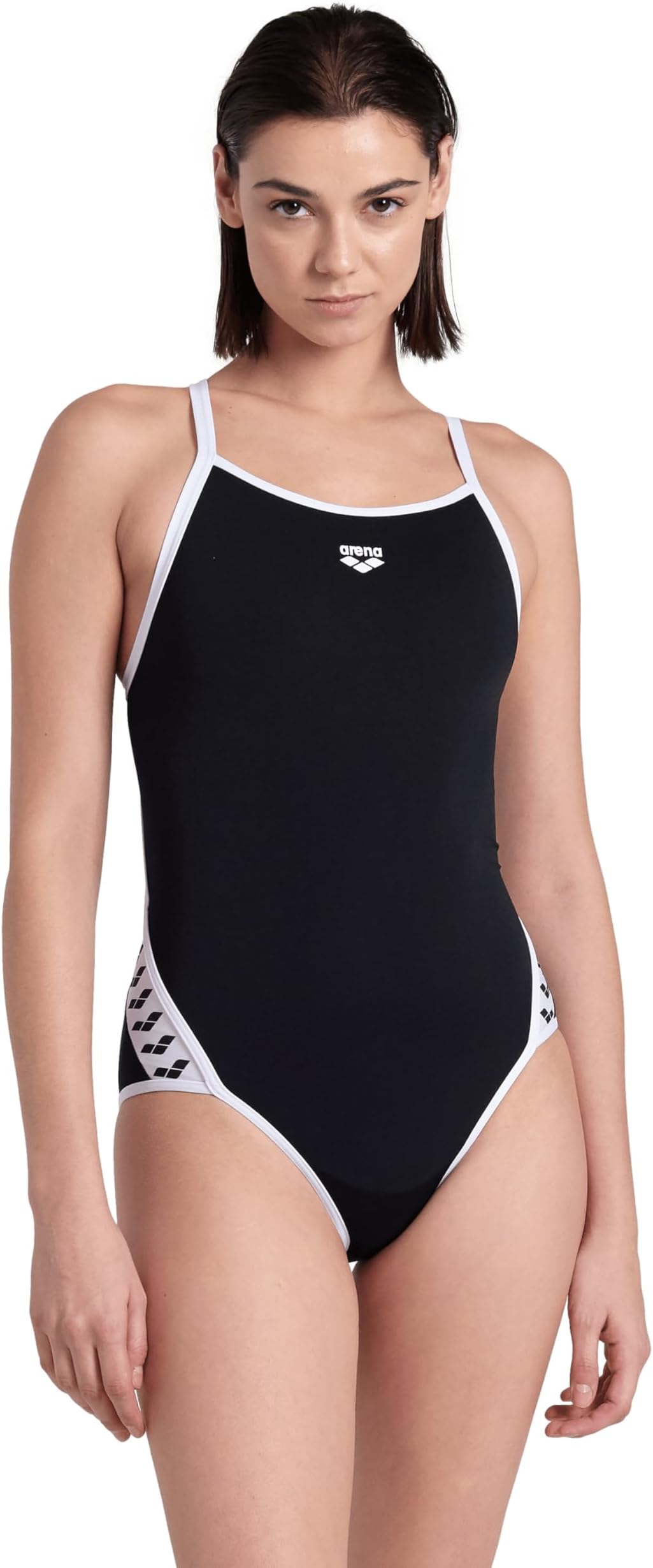 ARENA Women's Swimming Costume Icons Superfly Black Solid Swimming Costume Black White