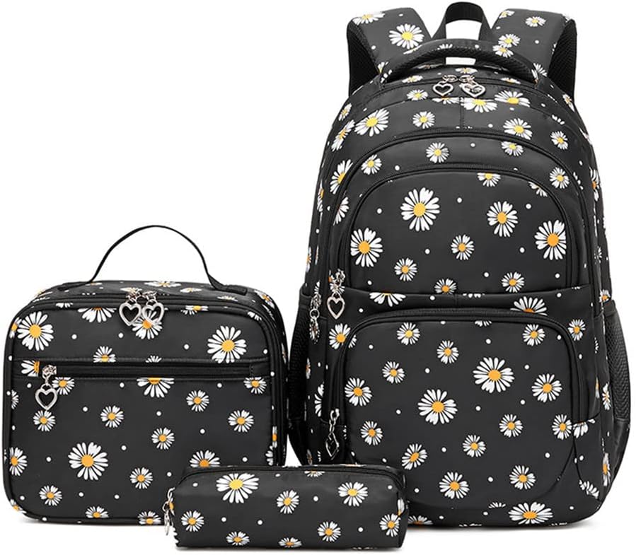 Kit de Mochila Escolar Juvenil Menina Estojo Lancheira Mochila Escolar Infantil Impermeável de Grande Capacidade para estudante viagem