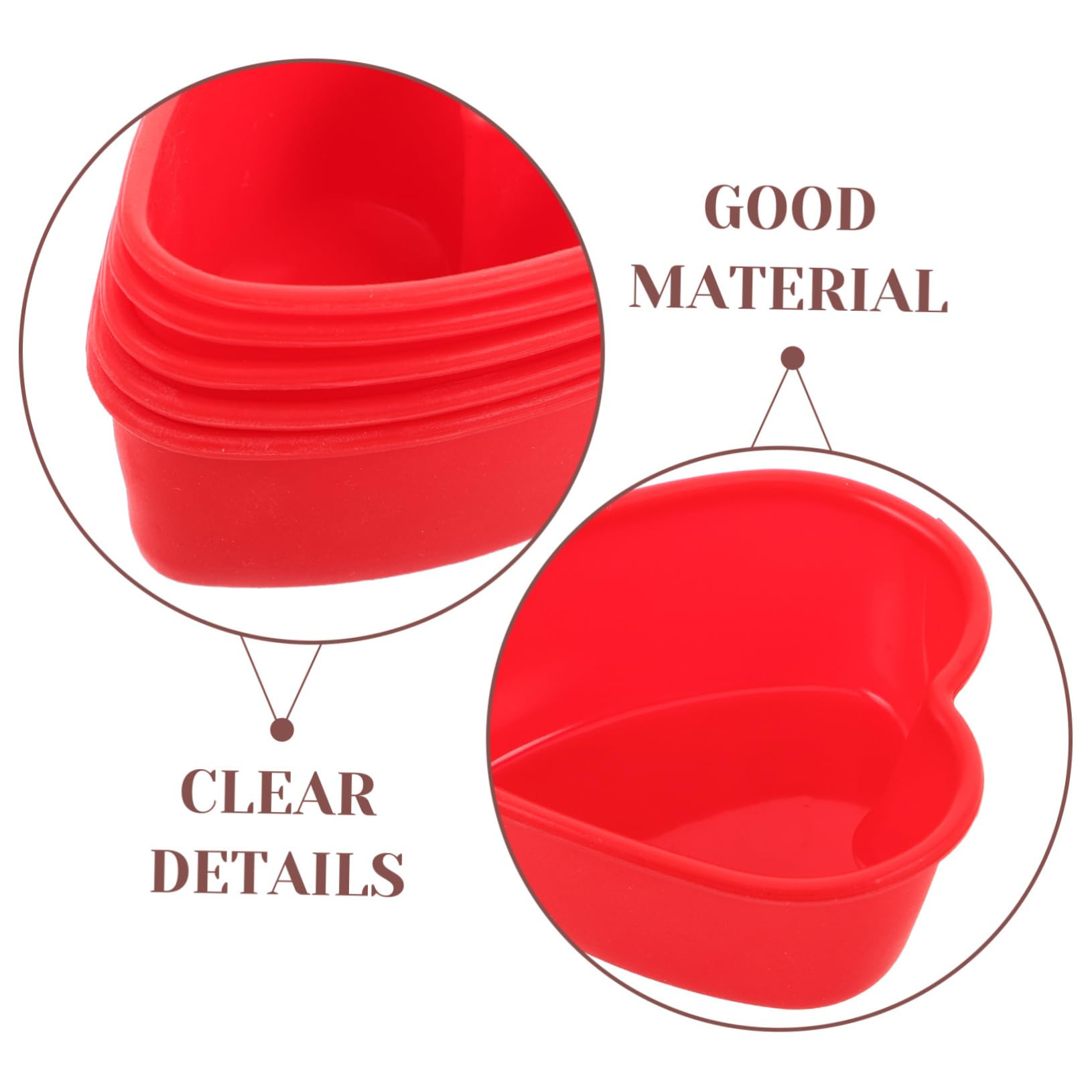Stampo Cuore in Silicone Rosso 7cm 50 Pezzi per Dolci | Riutilizzabile, Sformatura Facile, per Dessert Piccoli, Adatto a San Valentino