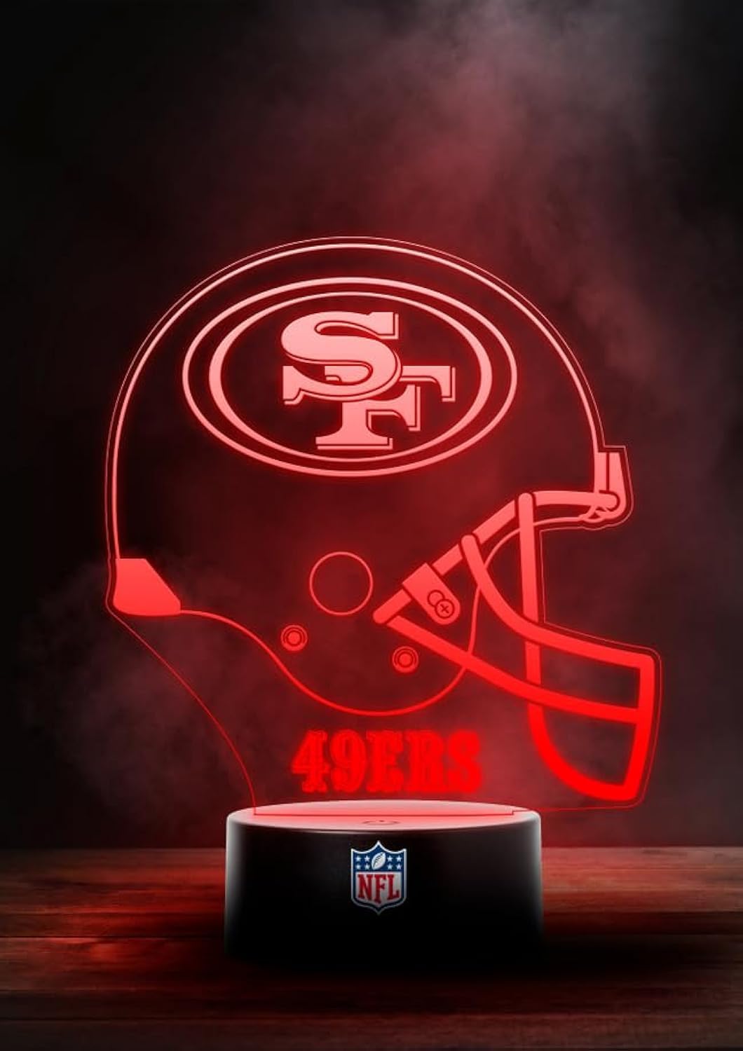 San Francisco 49ers NFL - Casco per lampada a LED con logo, modalità alternata con 6 diversi colori