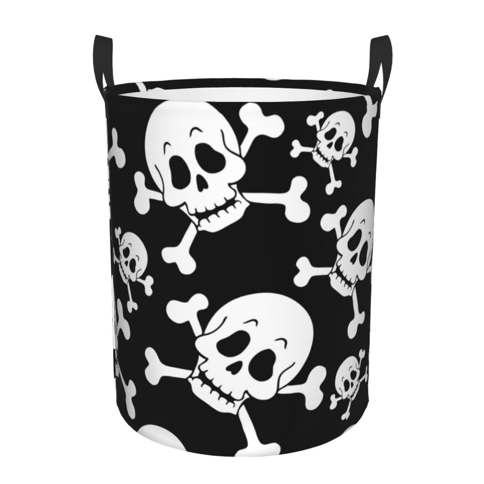 Laundry Basket Skull Laundry Hamper Waterproof Idea Hampers Large Collapsible Baskets with Handle Suitable for Bedroom Bathroom Utility Room Kitchen