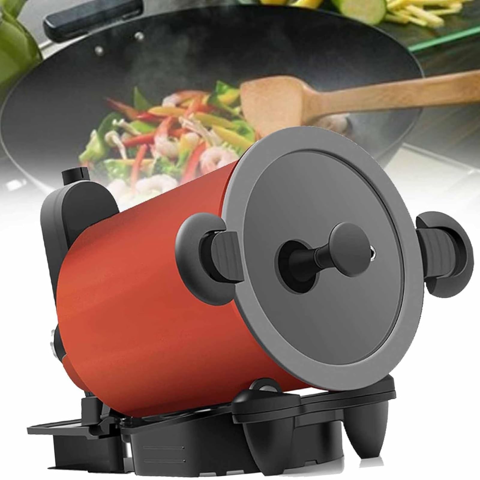 XCSCUK 360 degrees Automatic Stir Fryer - Easy Clean Cooking Machine for Home, Camping & Travel - Perfect for Effortless Meals Anytime, Anywhere!