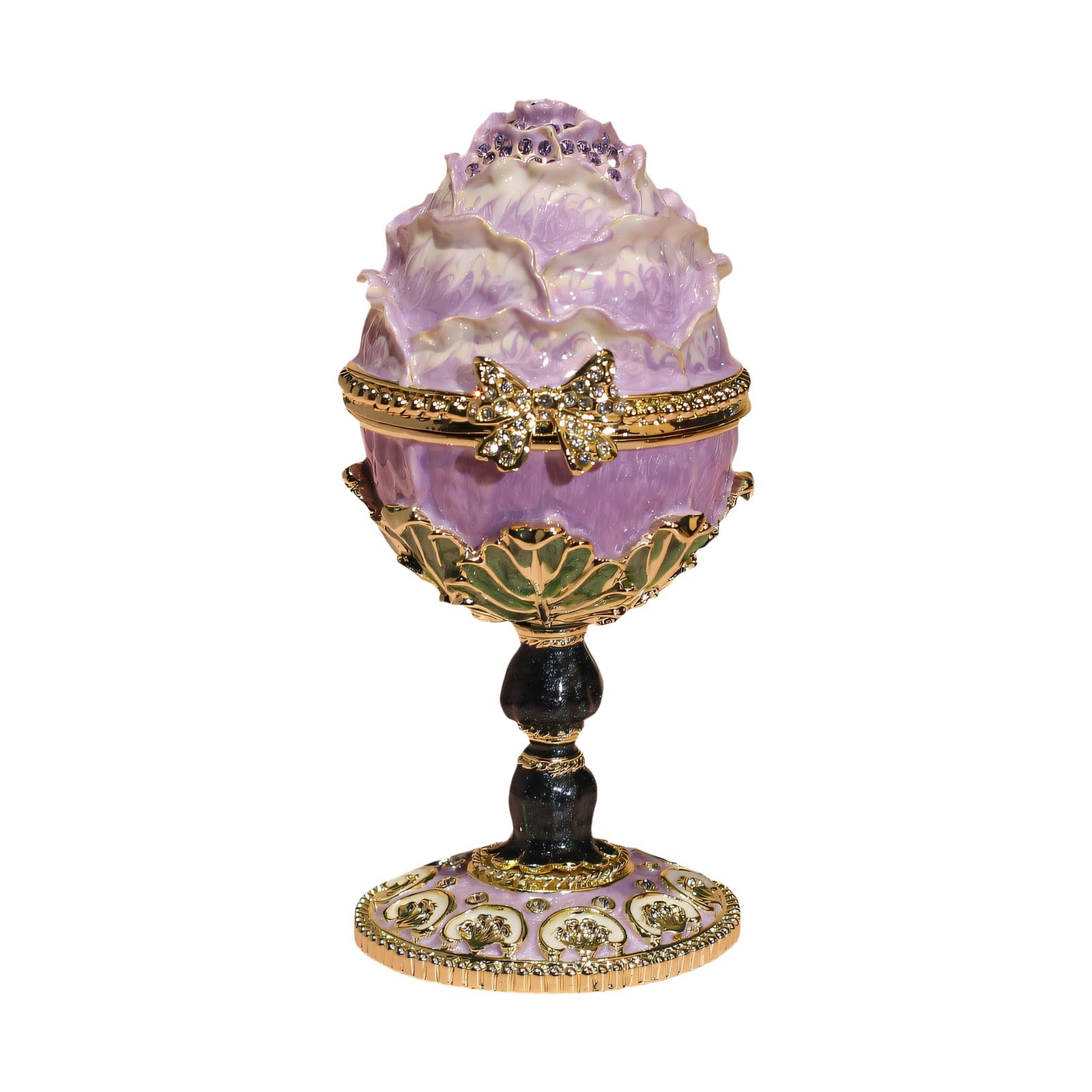 Piceioep Decorative Alloy Easter Eggs Container with Sturdy Construction Ideal for Jewelry Display and Home Decoration Seasonal Eggs Shaped Gift Case