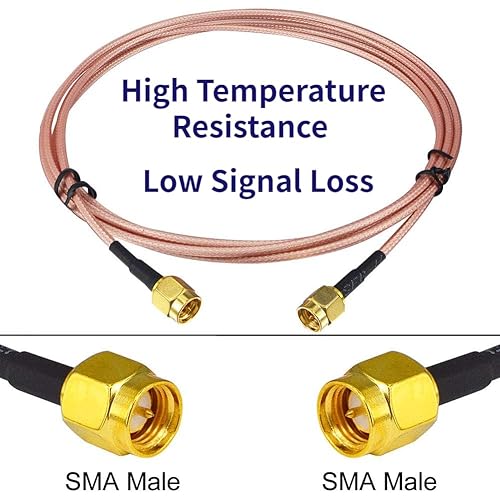 Miniatura 2 de Cable SMA macho a SMA macho de 6.5 pies, extensión de cable de antena de red RG316 Conjunto de puente de alambre de baja pérdida Cable coaxial RF