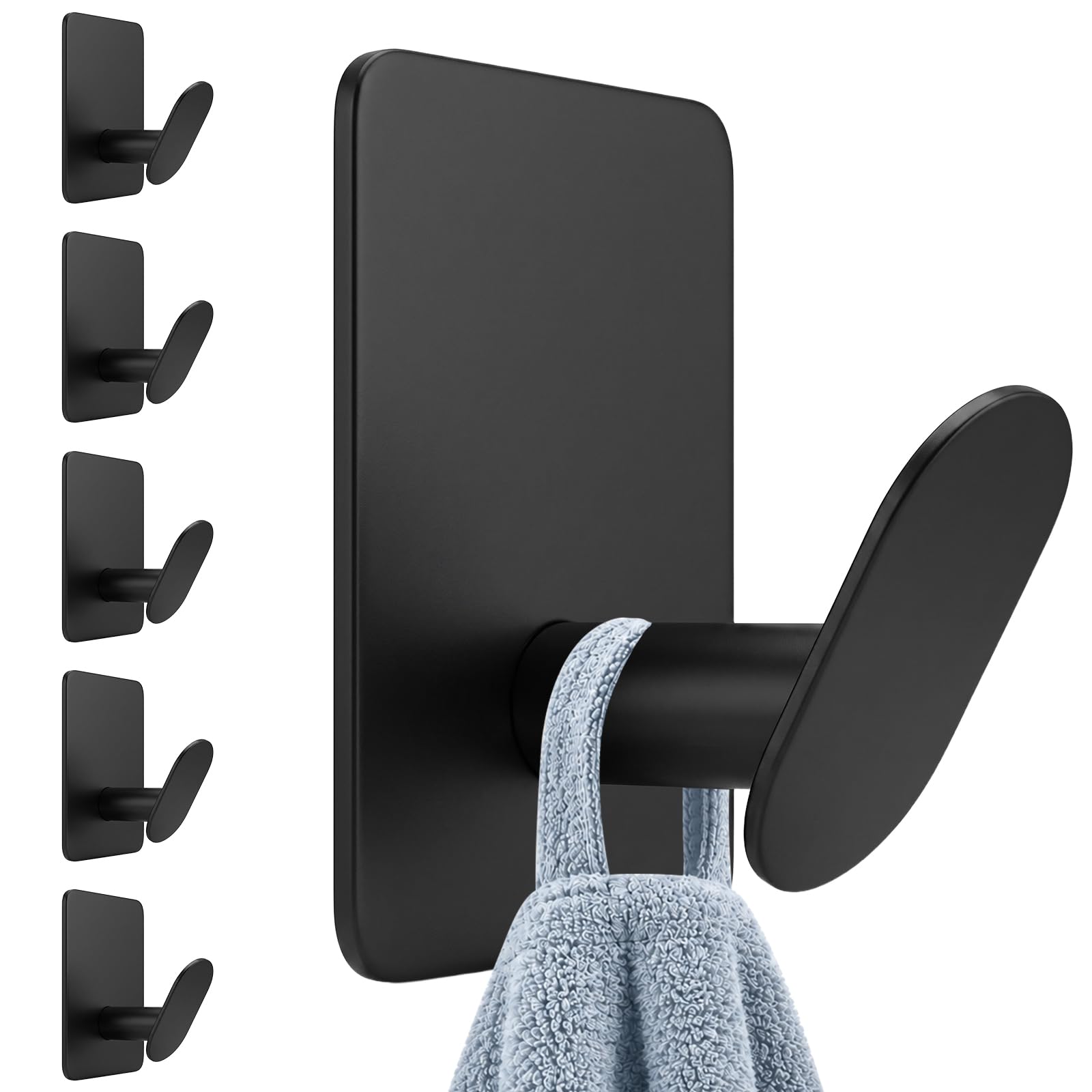Aurathon Self Adhesive Hooks, Stainless Steel Sticky Wall Hooks No Drill