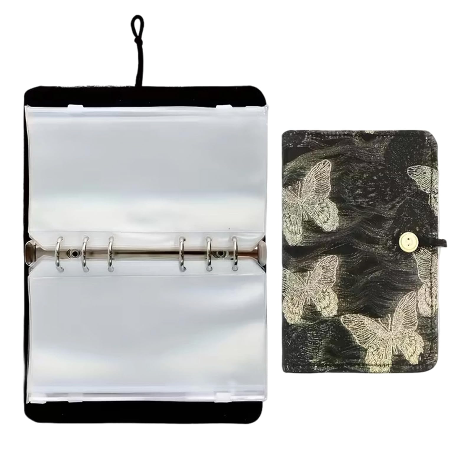Maxtonser Circular Needle Organiser Bag with 12Pcs Removable Zippered PVC Binder Pocket Portable Knitting Needle Case For Sewing
