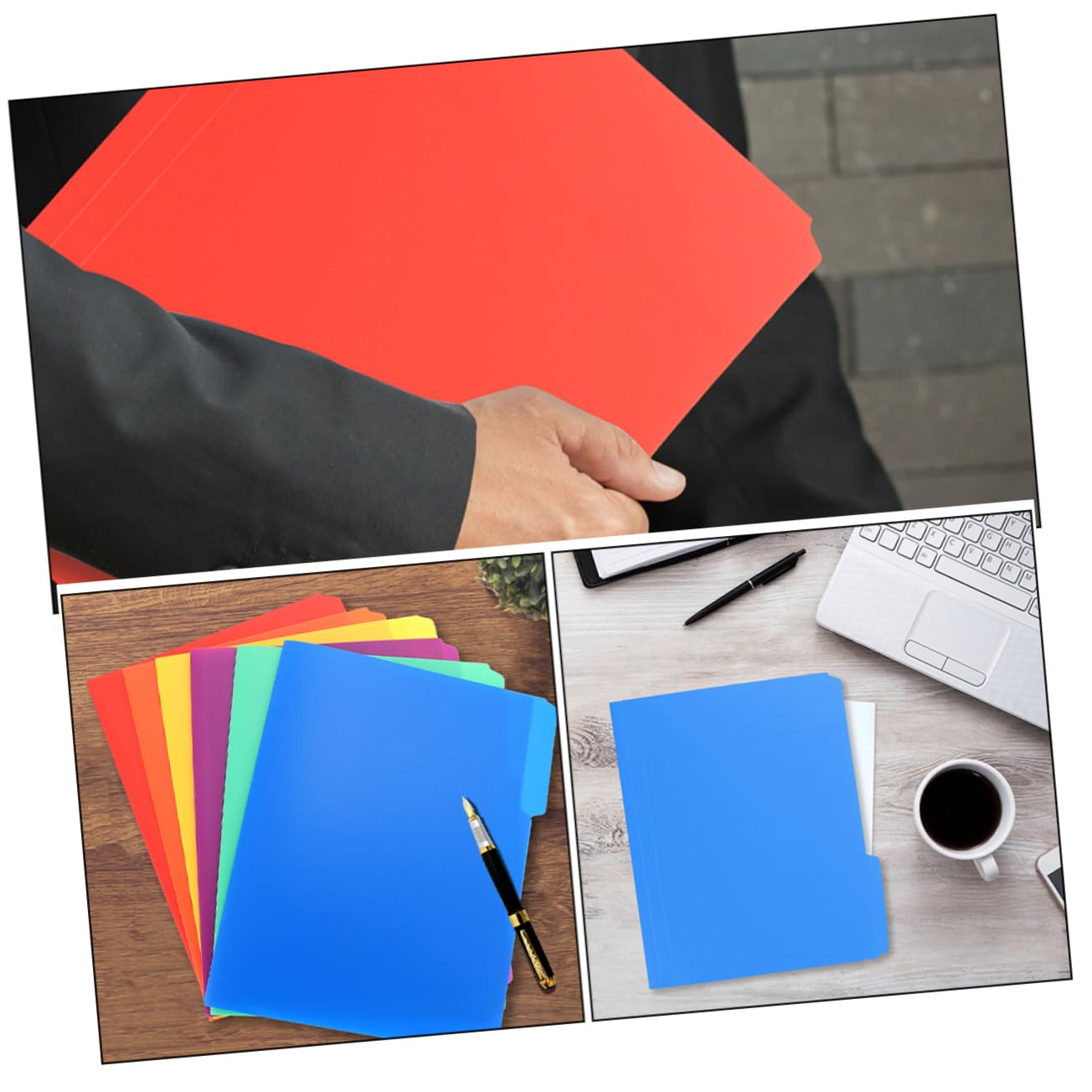 18 Stück Erweiterbare Aktenordner aus Kunststoff A4 mit Taschen Robust und Verformungsbeständig Büro und Heimorganizer mit Großem Stauraum