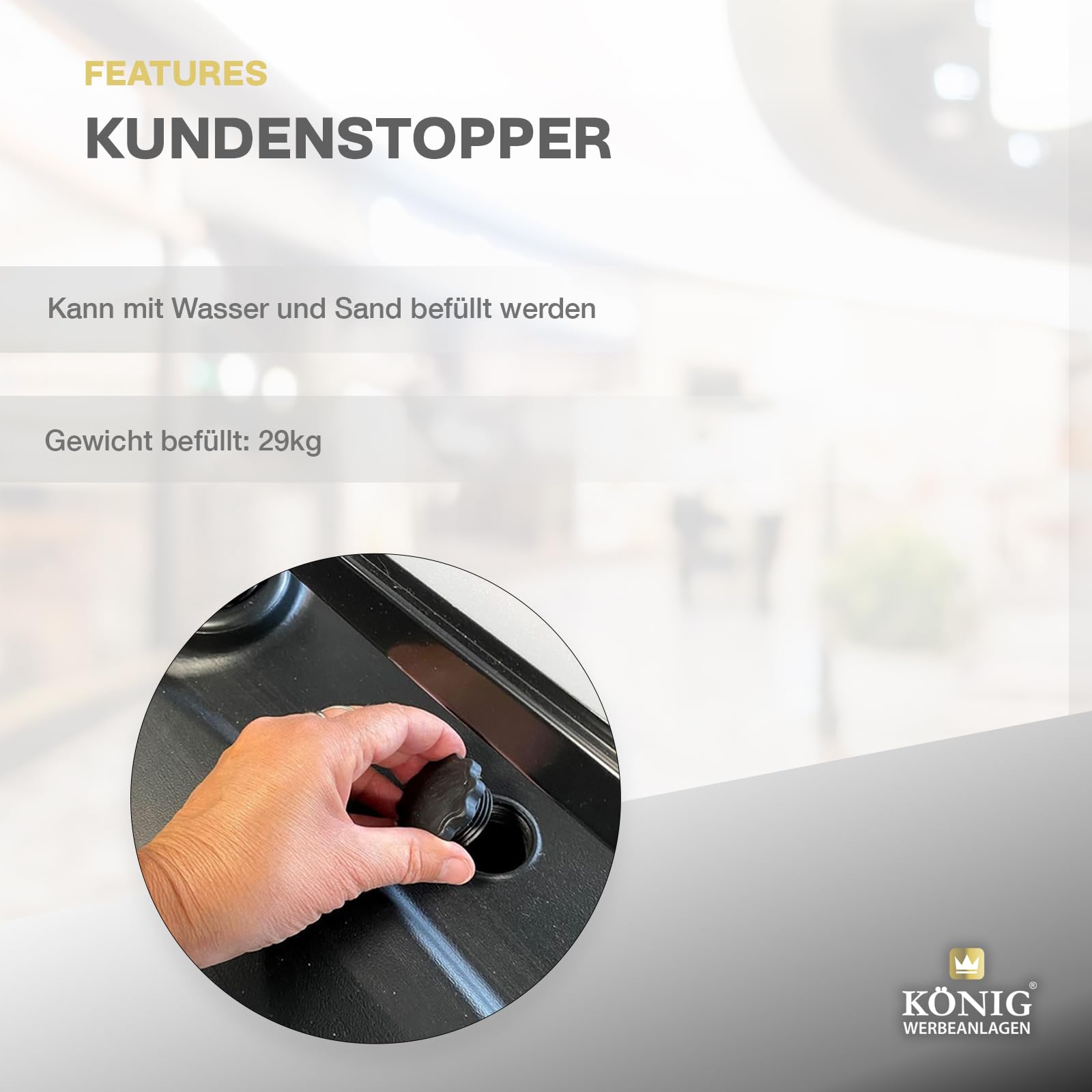Dreifke Kundenstopper Keitum Wind Line DIN A1 | beidseitig für 2 Plakate | stabiler Fuß für sicheren Stand bei Wind und Wetter | entspiegelte Schutzscheiben | Plakatständer Aufsteller (Schwarz)