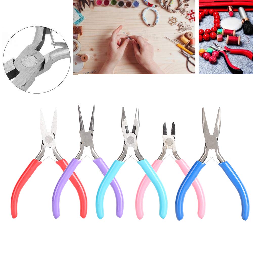 Mini Szczypce Szczypce Szczypce Miniaturowe Szczypce Ręcznie Robiony Zestaw Szczypiec Zacisk Druty Narzędzie 5 Sztuk Długie Płaskie Szczypce Diy Małe Szczypce Szczypce Igłowe