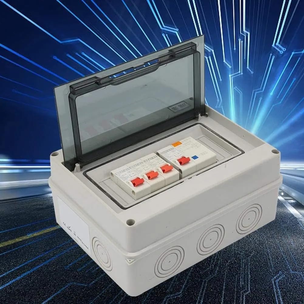 Coffret Electrique Etanche Exterieur, Tableau élec Boîte à fusibles en plastique blanc, 3 voies, hangar de Garage, camping-car, caravane, unité consommation, avec RCD et X MCB