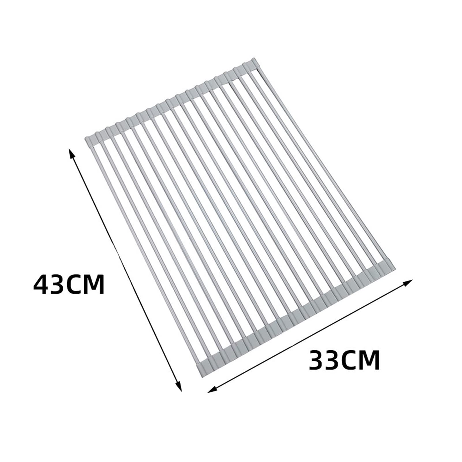 Cestello scolapiatti, Scolapiatti Pieghevole in Silicone e Acciaio Inossidabile for Piatti, Frutta e Verdura, Diverse Dimensioni(43 * 33cm)