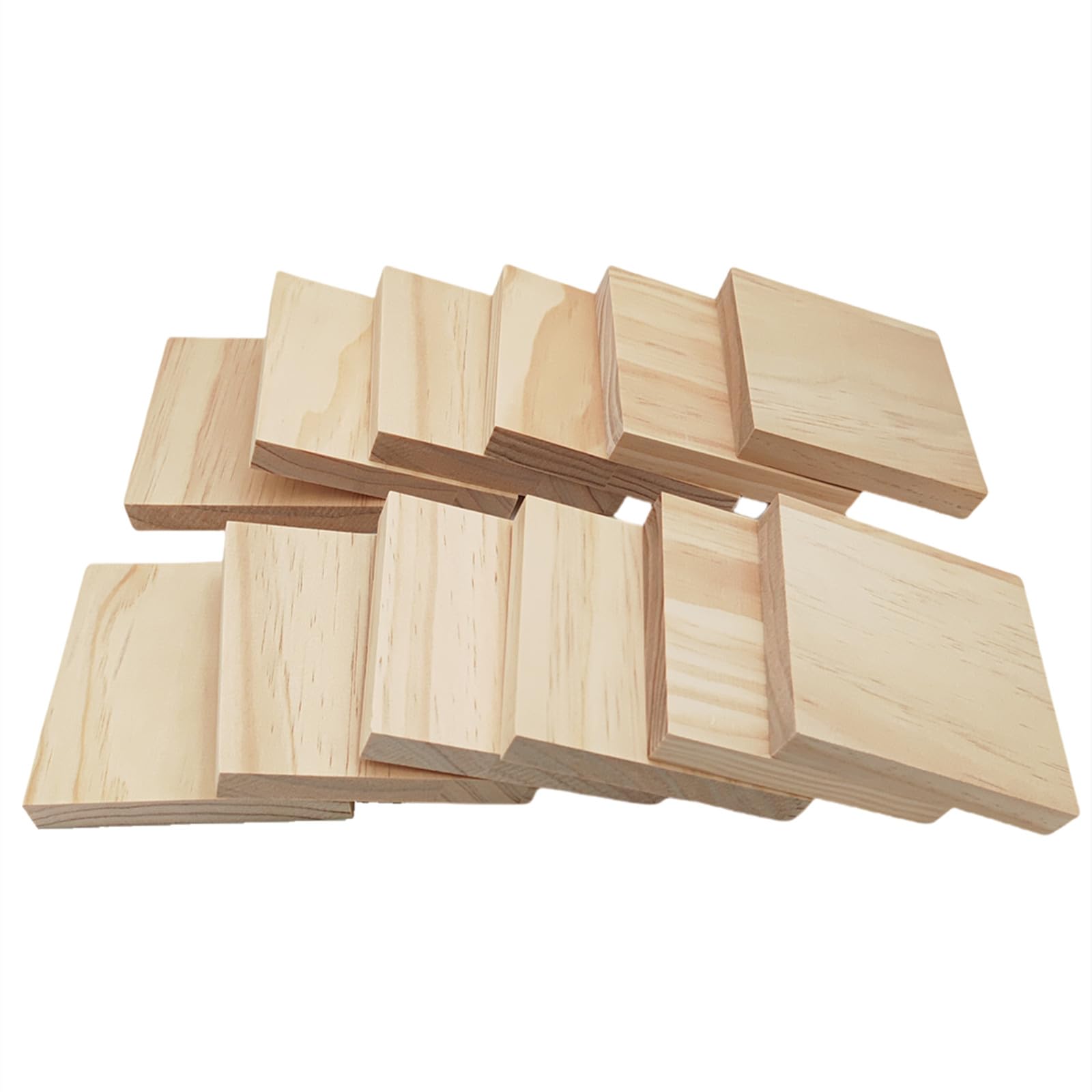 6 stuks onafgewerkte houten vierkante blokken