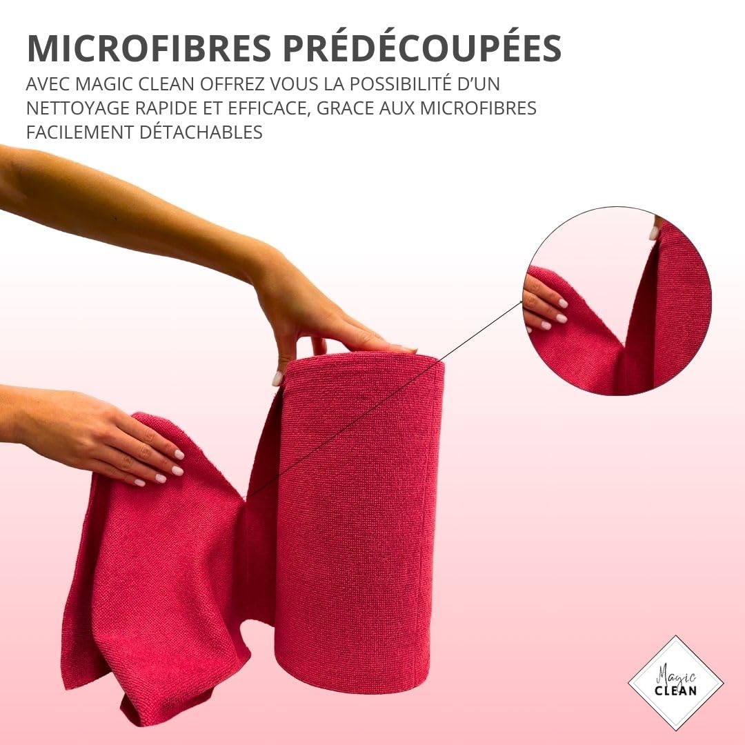 Phoenix Rollo de Microfibra Box de 75 paños de Microfibra Reutilizables – paños de Limpieza mágicos para Ventanas y Coches, Microfibra, 30 x 30 cm, Gruesos y absorbentes, Color Rojo