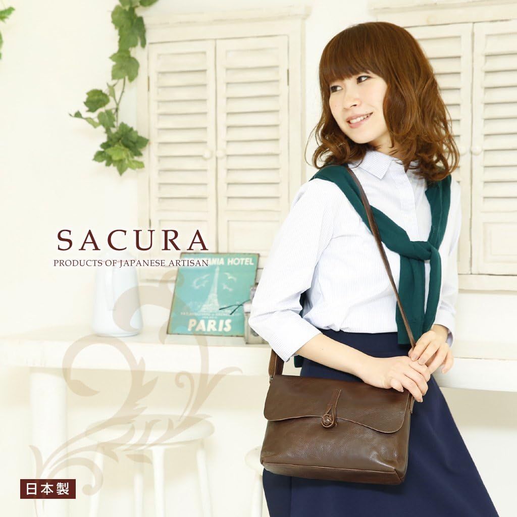 Amazon | [サクラ] SACURA 日本製 ナチュラル調本革ショルダーバッグ 