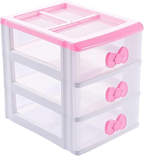 Mini organizador de cajones de plástico de varias capas, lindo organizador de cajones, cómodas de plástico Kawaii con cajones, bonitos cajones de
