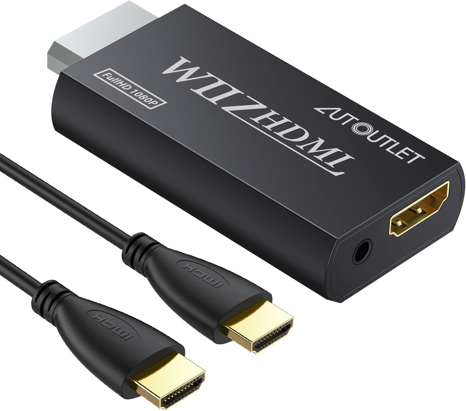 AUTOUTLET Wii to HDMI Converter WII2HDMI Wii Signal to HDMI Support 720P 1080P 3.5MM Audio HD