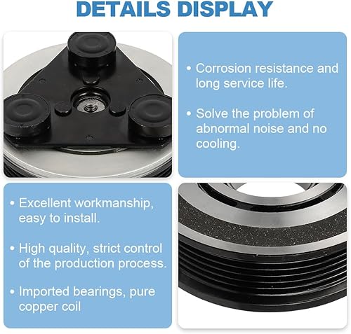 Vista 105 de ECCPP Embrague del compresor del A/C 1997-2001 apto para Ford E-150 E-250 E-350 E-450 AC Compresor Embrague Kit de Ensamblaje de Embrague Conjunto