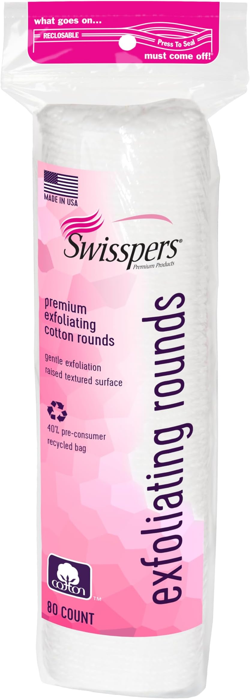 Swisspers Premium Exfoliating Rounds, 2 Distinct Raised