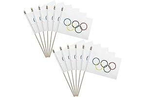 Mini Hand-Held Olympic Flag Decorations (Pack of 12)