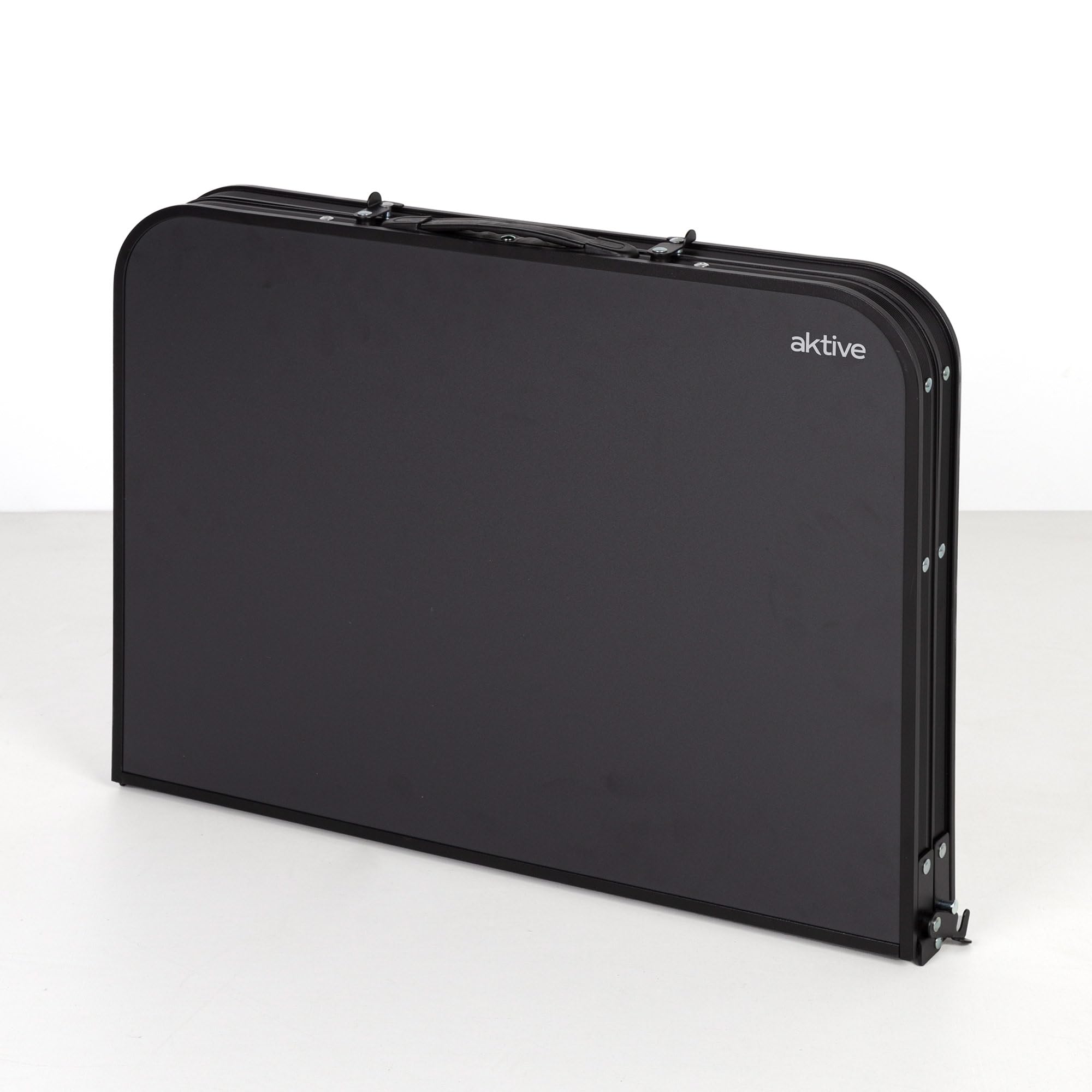 AKTIVE Mesa Plegable, 90 x 60 x 70 cm, Topes Antideslizantes, Tablero MDF, Estructura de Aluminio, Sistema de nivelación Integrado, Soporta 30 kg, Peso Ligero (63054)
