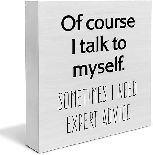 Letrero de madera para oficina de campo, letrero de escritorio, letrero de supuesto que hablo a mí mismo, caja de madera, rústico, hogar, oficina,