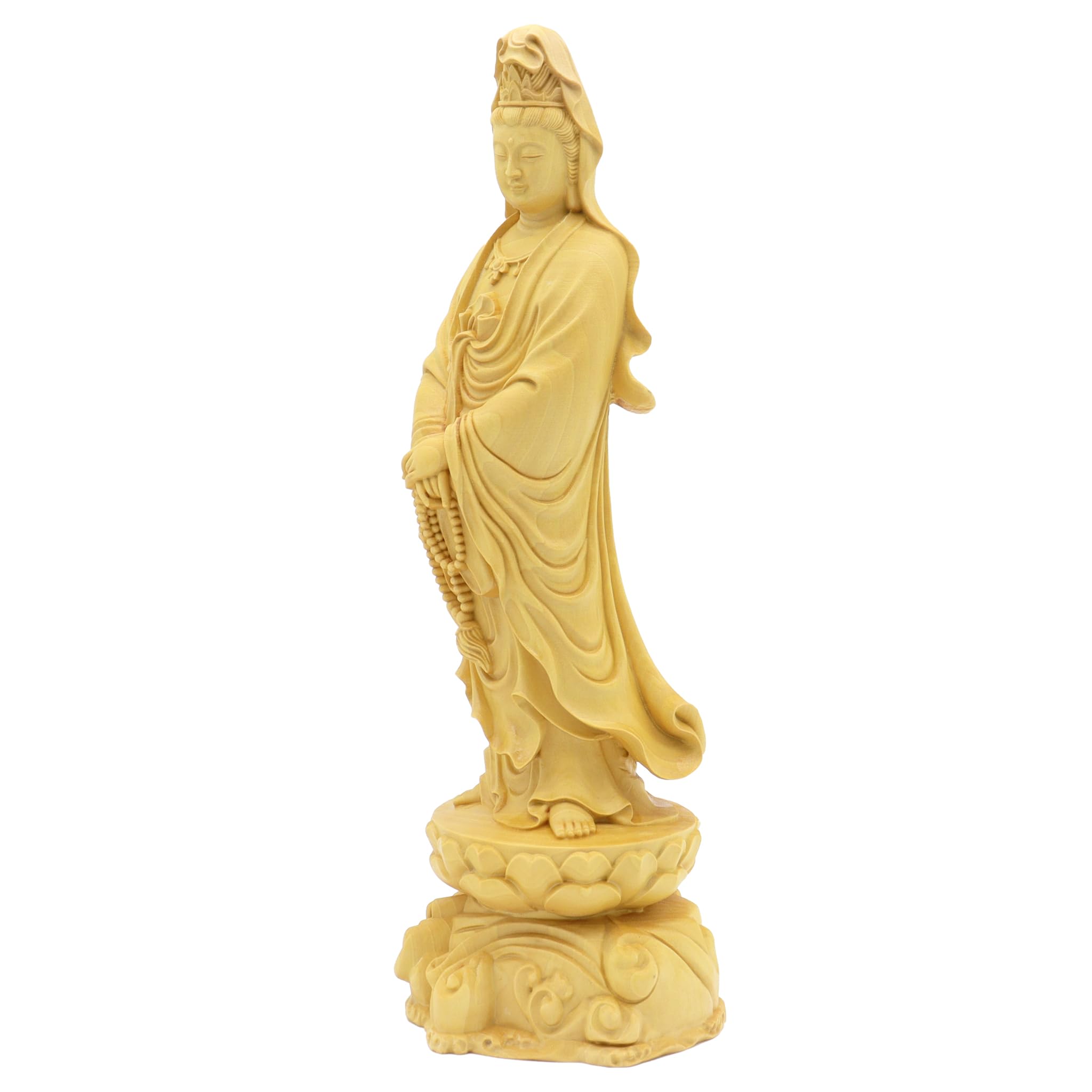 栗田仏像ブランド 菩薩 聖観音菩薩立像（総高23cm、幅8cm、奥行き7.5cm）水