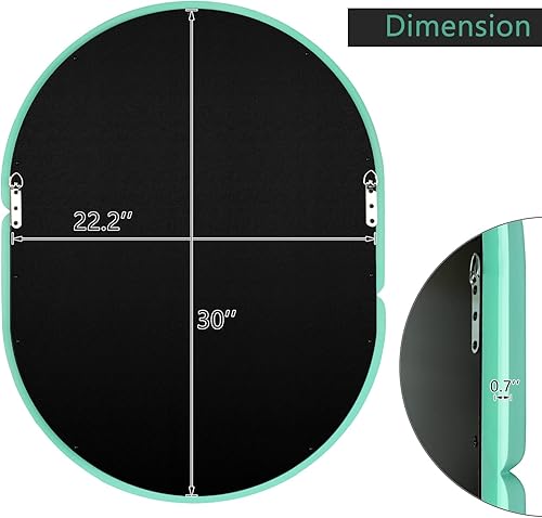 Miniatura 4 de H-A Espejo de pared para colgar en la pared con forma de bagel contemporáneo, moderno y futurista, con color caramelo (32 x 23 pulgadas, naranja)
