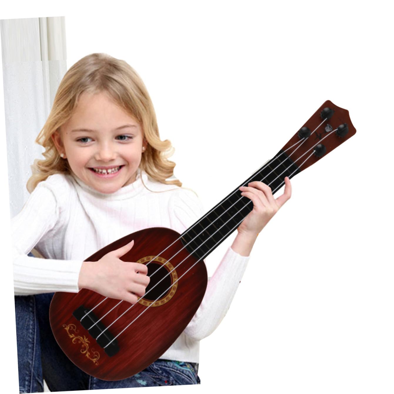 Giocattolo Ukulele per Strumento Musicale Leggero e Stampato Stimola e Sviluppo Uditivo Regalo Educativo per Ragazzi e Ragazze