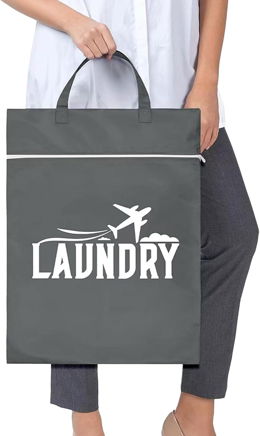 Dirty Clothes Travel Bag, Waterproof Gym Laundry Bag, Folding Clothes Organizer for Swim Bathing Gym Dorm Packing Outdoor Yoga Students College Traveling