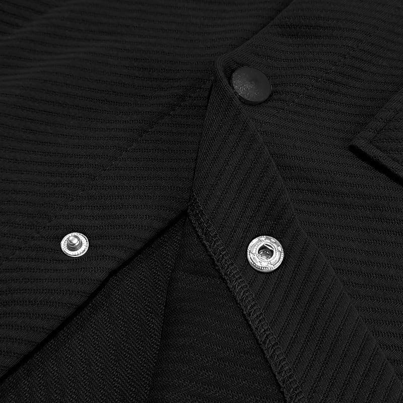 Men's Slim Fit Jacket Spring Autumn Solid Twill Button Front Casual Top with Pockets for Holidays Daily Wear - Image 5