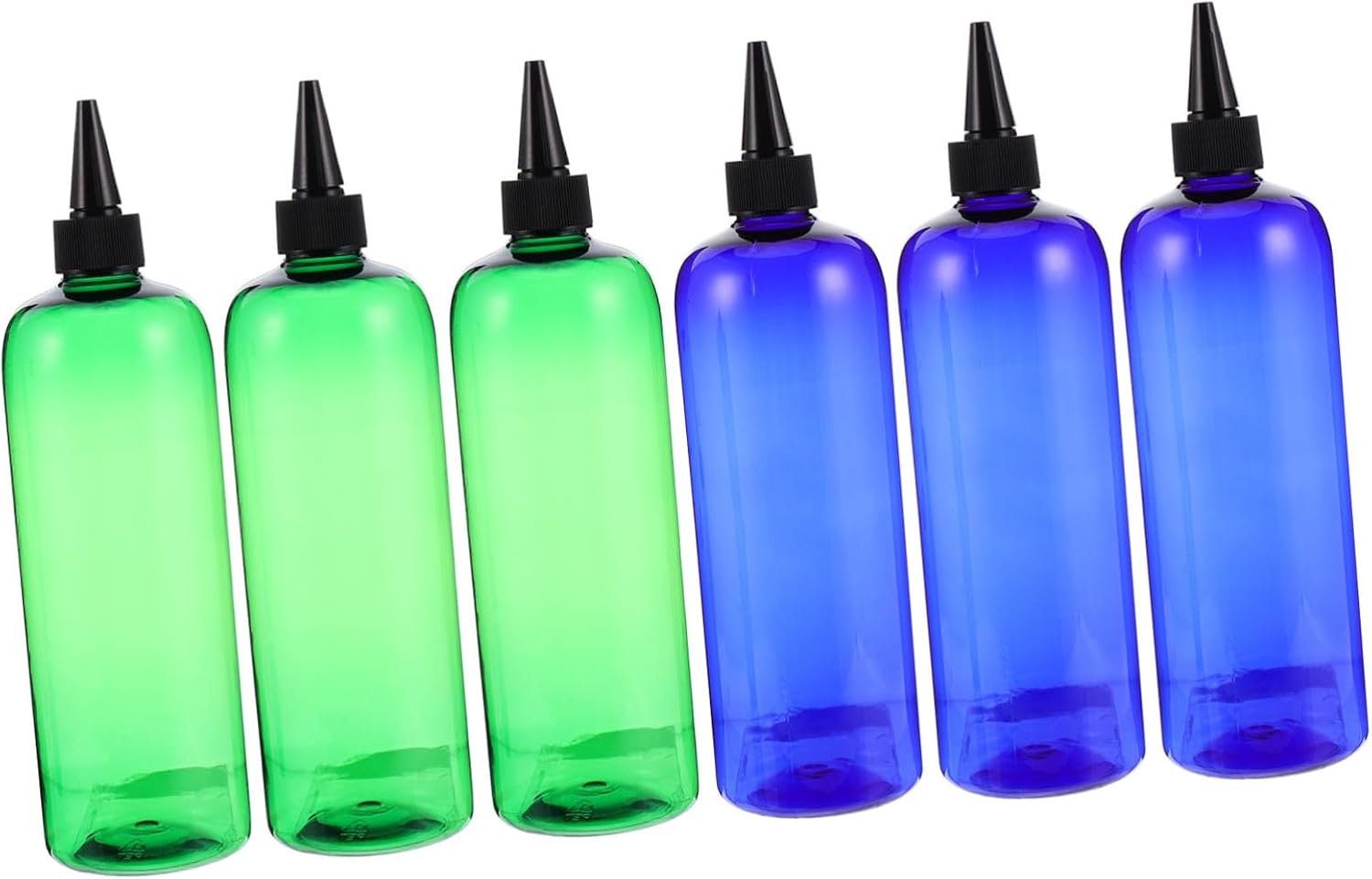 6pcs Hair Color Dyeing Applicator Bottles 500ml Plastic Pointed Mouth