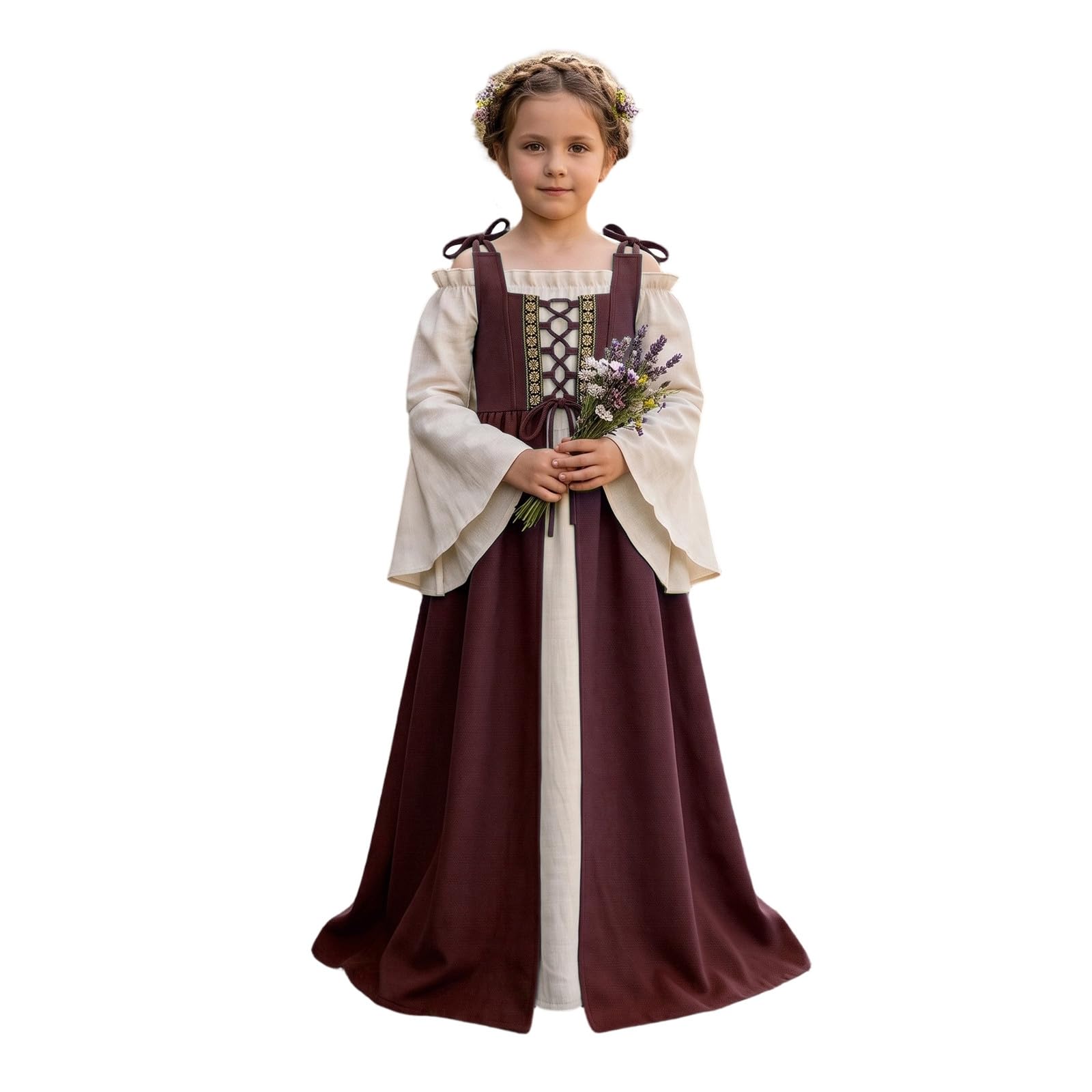 Cosplay medievale per bambini per spettacoli e festività: elegante abito da cortile per bambini e principesse