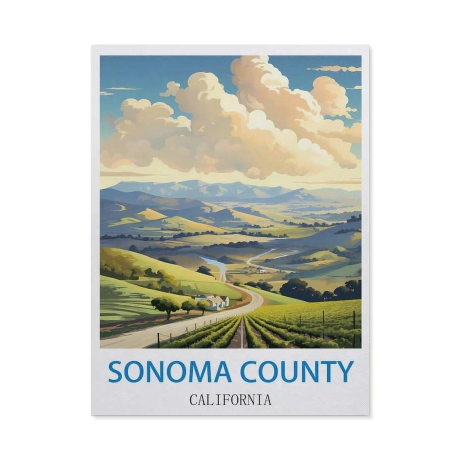 BEAYODKP DIY 5D Diamond Painting，Sonoma County California（40x50cm）