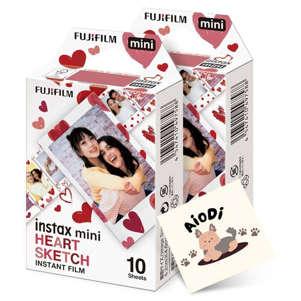 富士フイルム - instax mini 人気柄物HEART SKETCH　30本 300枚分 Fujifilm launches a New INSTAX mini-format film “HEART