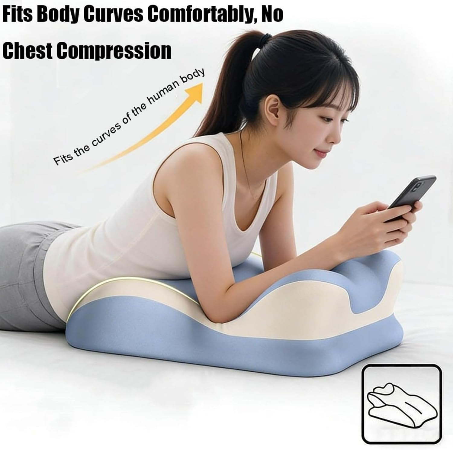 Couples Pillow for Intimacy 27 Degree, Butt Cushion for Couples, Ergonomically Designed Memory Foam Pillows, Provide Deep Support for Intimate Postures, and Enhance Intimacy (Double Grey)