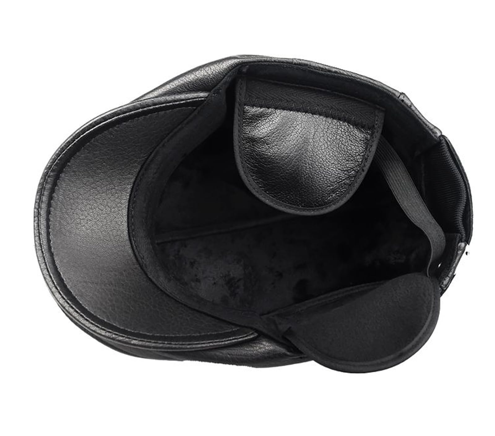 Cappello da Strillone da Uomo in Vera Pelle di Pecora per Guida，XXL_59-60cm | Fascia Elastica con Grana Naturale di Montone a Vista, Adatta per Uomo, Ideale per Pesca, Guida e Passeggiate in Città