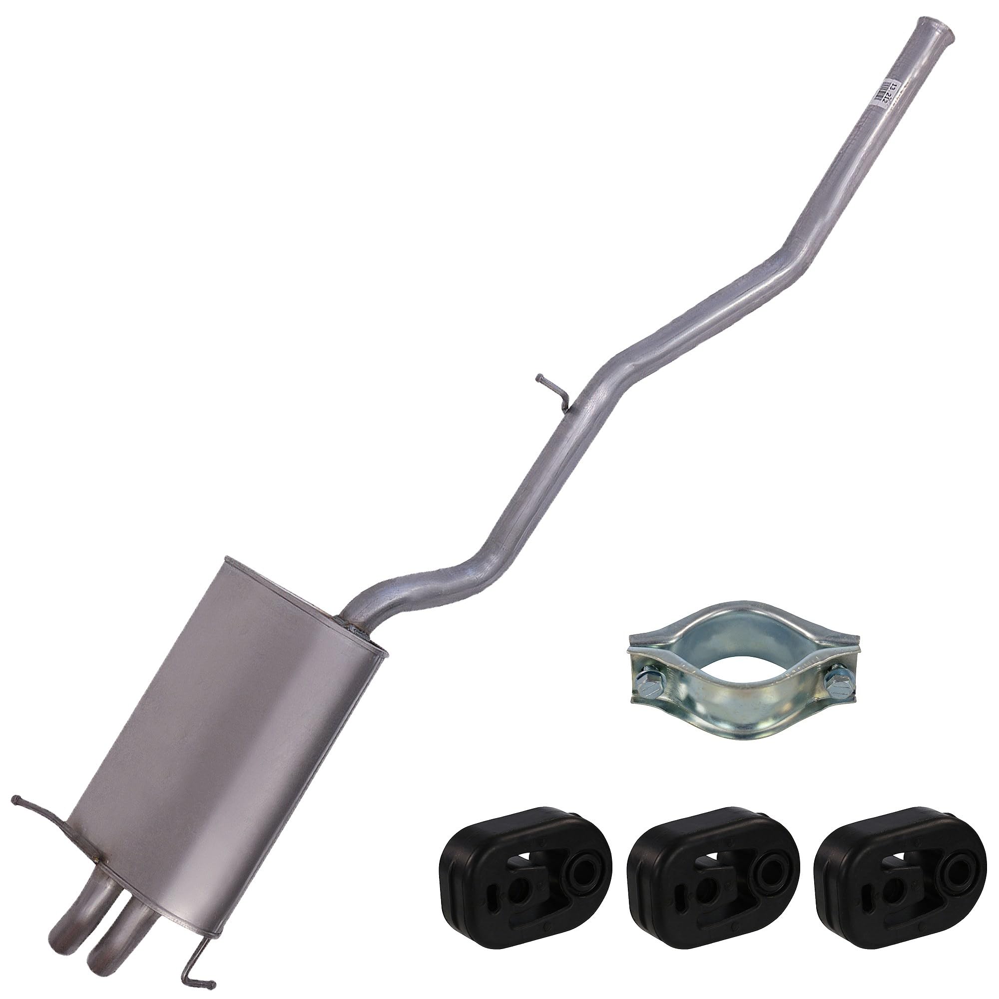 BESTPRICE Auspuff Schalldämpfer Set 1x Endschalldämpfer, mit Montagematerial Kompatibel mit MERCEDES-BENZ C-Klasse (W203), C-Klasse T-Model (S203), CLK (C209)