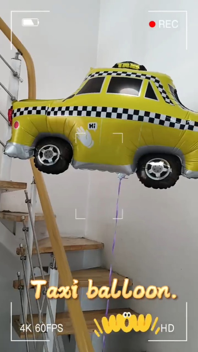 Amazon.com: 4pcs Yellow Taxi Balloon/NYC Checkered Cab Taxi