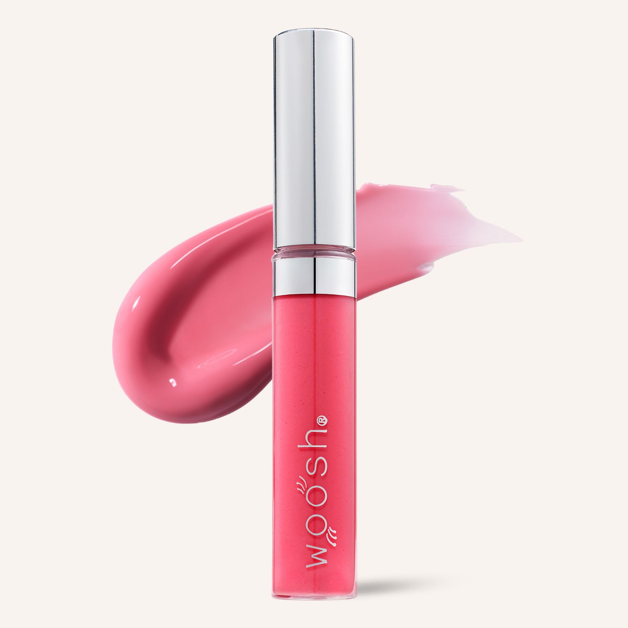 Woosh Beauty Spin-On Lip Gloss Hydrating Hyaluronic Acid Shea Butter No Fine Lines Shine Finish Vegan Cruelty-Free
