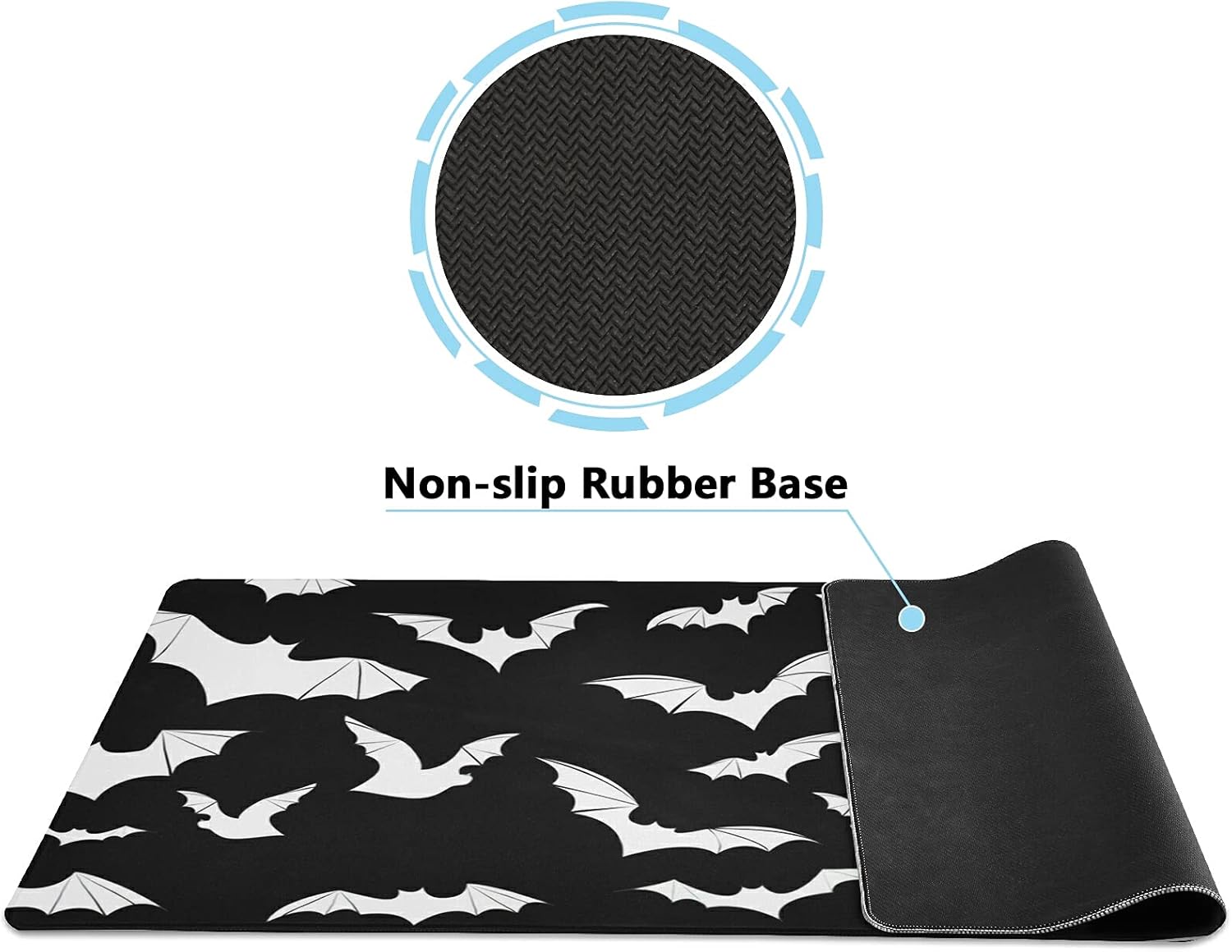 Halloween Bats Mouse Pad Large Gaming Mouse Pad Non-Slip Desk Mat for Computers Laptop, 31.5x15.7 in