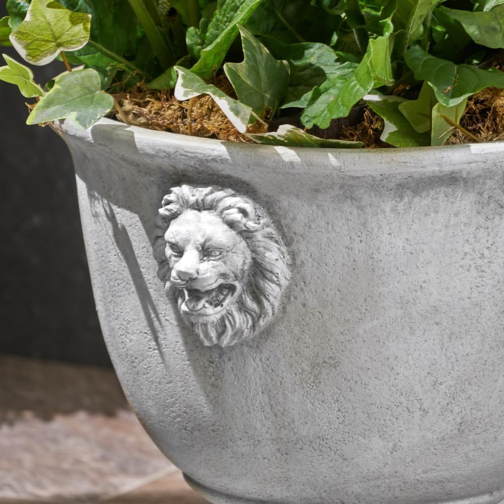 Elegant Magnesium Oxide Garden Urn Planter for Outdoor Flowers, Herbs, and Succulents – Weather-Resistant Decorative Planter