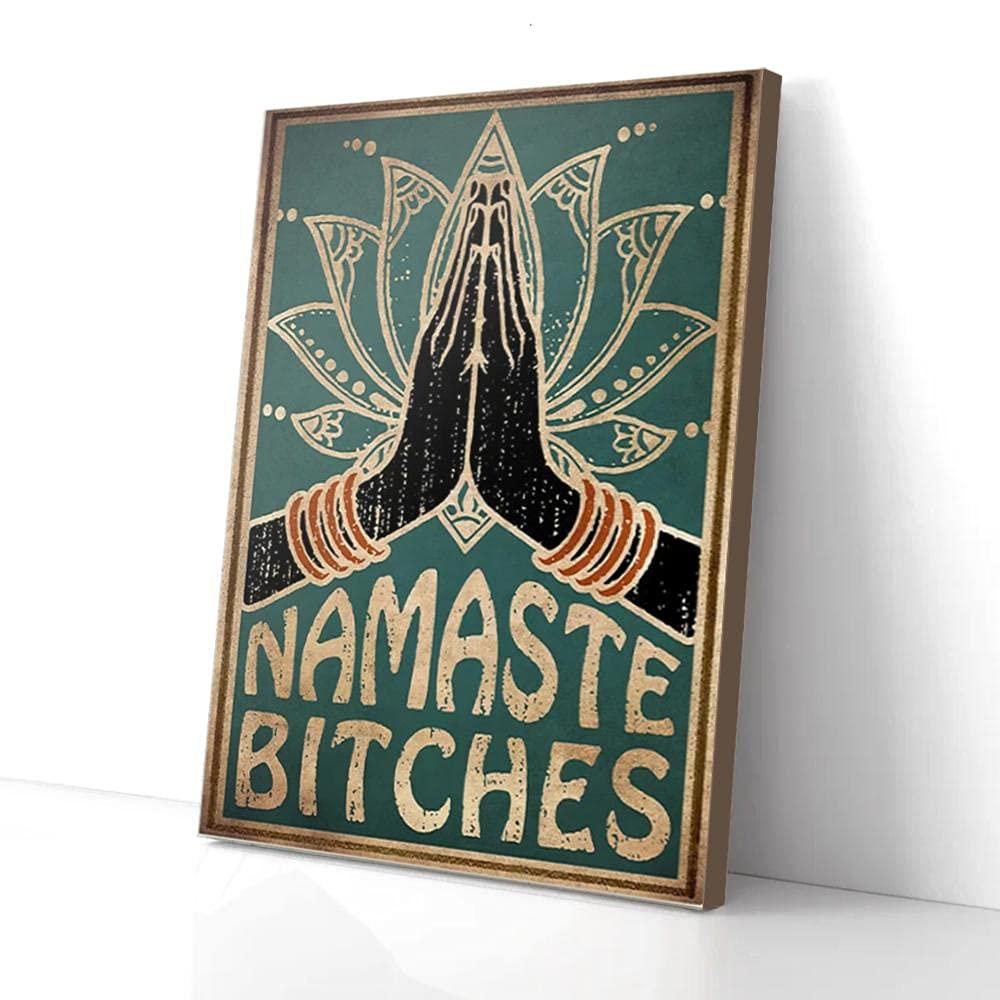 Yaasimoule Namaste Bitches Hand Yoga Canvas Prints Wall Art