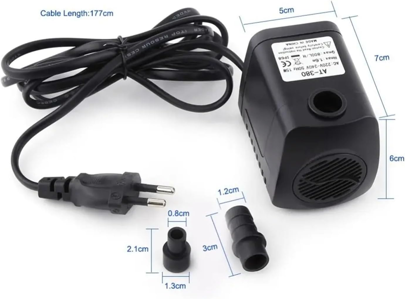 Plastic Submersible Pump 15W Power Low Noise Aquarium Water Pump Mini Size Adjustable Flow Fountain Water Pump Fish Tank