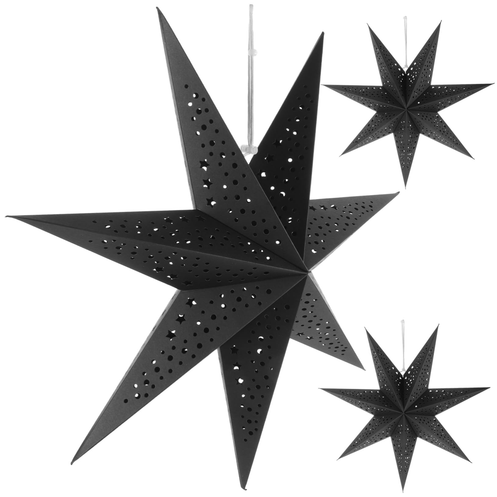 TEHAUX 3Pcs Creative Star Shaped Ceiling Lampshade Lantern for Christmas Home Decoration Elegant Hanging Light for Festive Celebrations and Parties