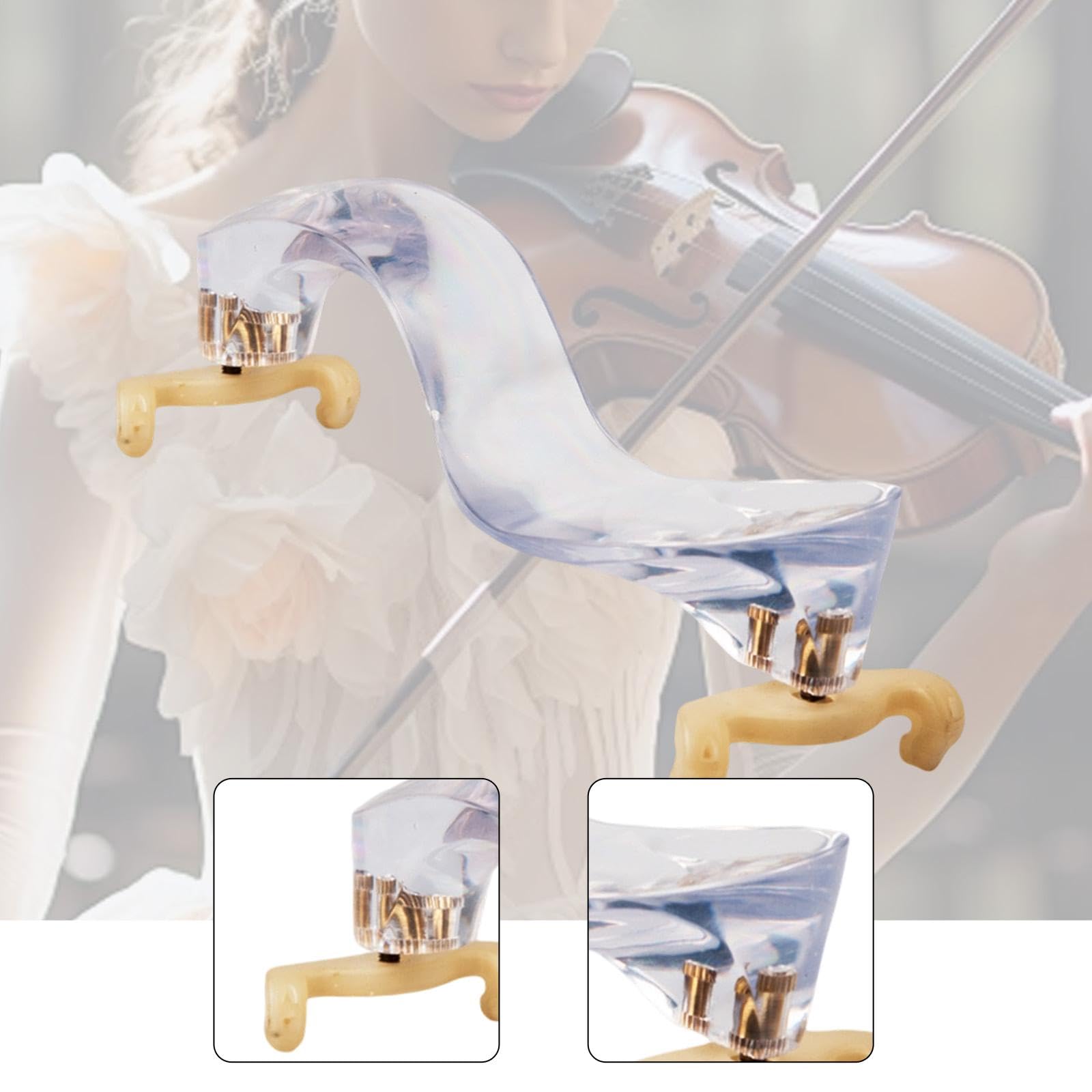 Générique Repose-épaule pour Violon Pad Coussin Ergonomique Antidérapant Accessoire Transparent Acrylique Silicone Adapté Aux Élèves Étudiants Scène Répétition, Kaki