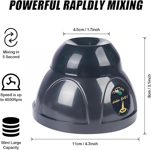 Miniatura 2 de Combofix Mini mezclador Vortex de 4000 RPM, mezclador de pintura de laboratorio y belleza con función táctil, mezcla de tinta de tatuaje, esmalte de