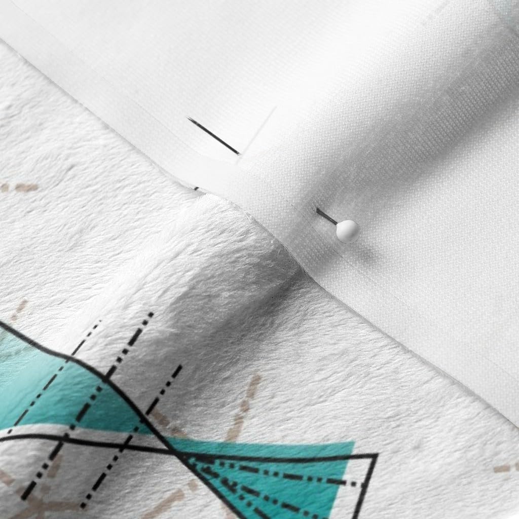 Spoonflower Fabric - Mid Century Atomic Gold Green Modern Era Abstract Retro Inspired Printed on Minky Fabric by The Yard - Sewing Baby Blankets Quilt Backing Plush