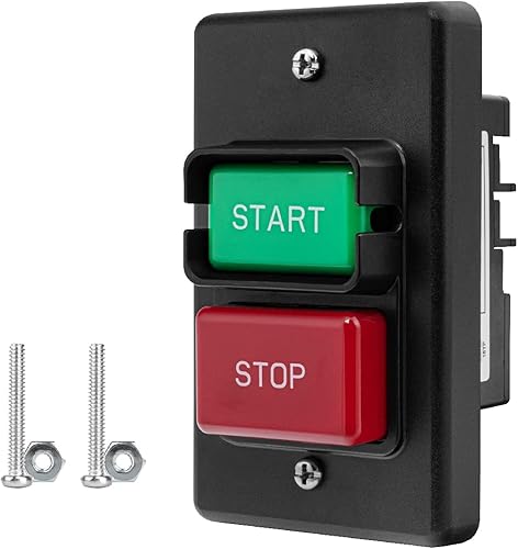 POWERTEC 71652 Interruptor de encendidoapagado monofásico de 110220V con tornillos para instalación de caja de pandillas, se adapta a sierra de